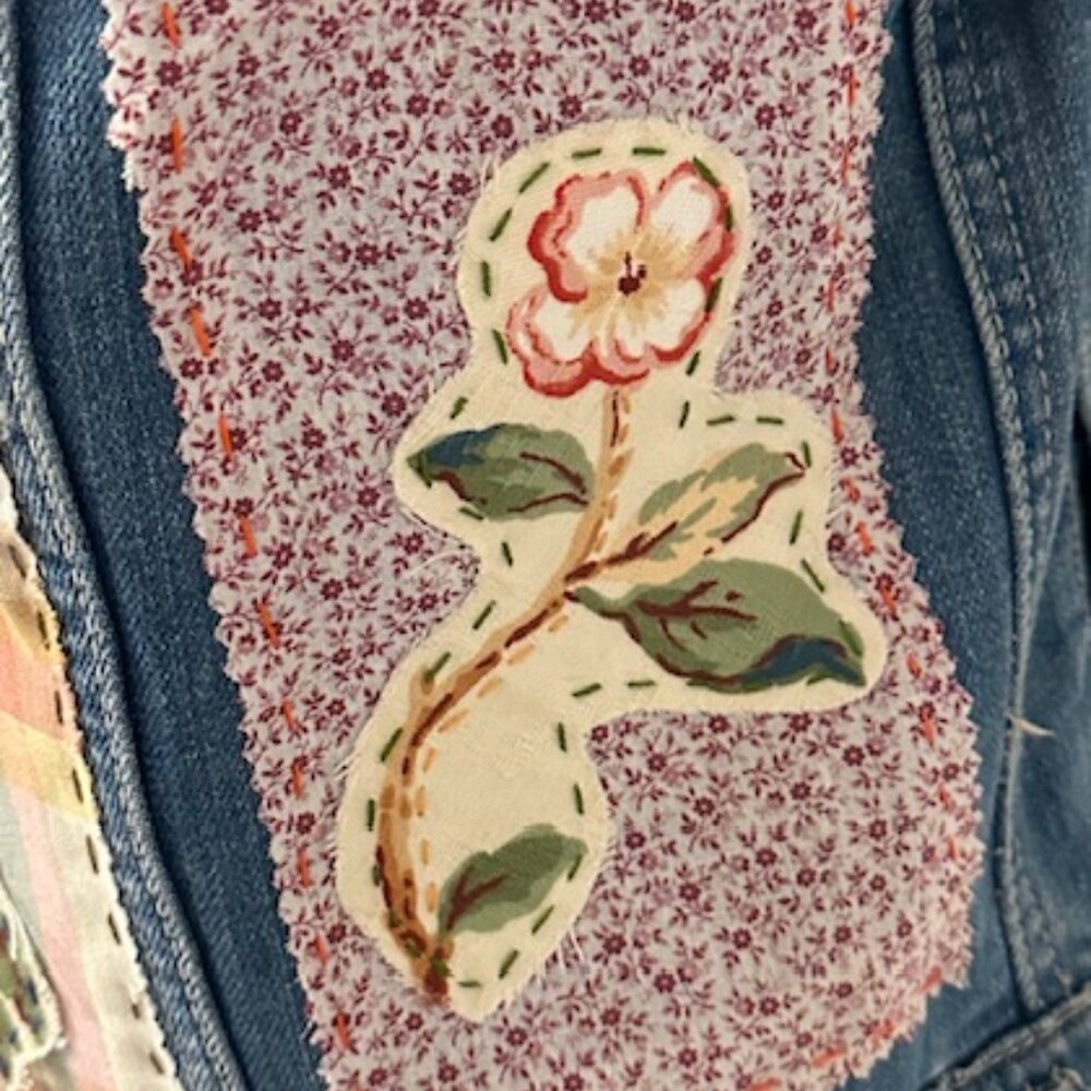 American Eagle Upcycled Patchwork Floral Design J… - image 8